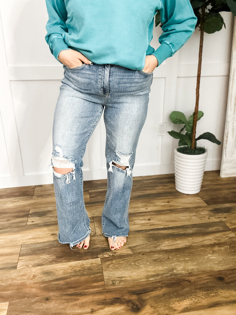 Rose High Rise 90's Straight Jeans in Light Wash - Judy Blue 