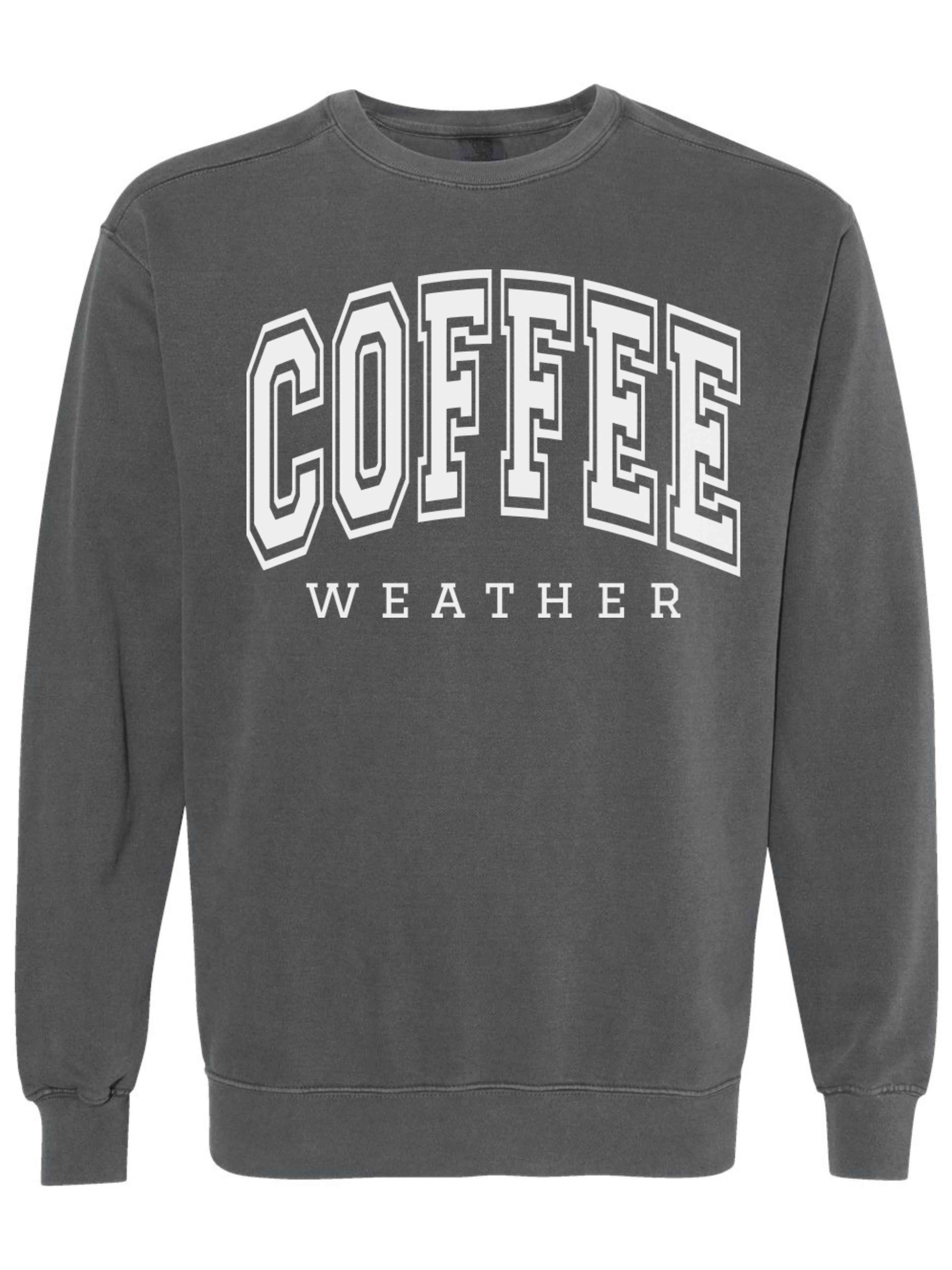 【SPERONE】Graphic Sweatshirt Coffee Weather Graphic Crewneck Sweatshirt - White Print