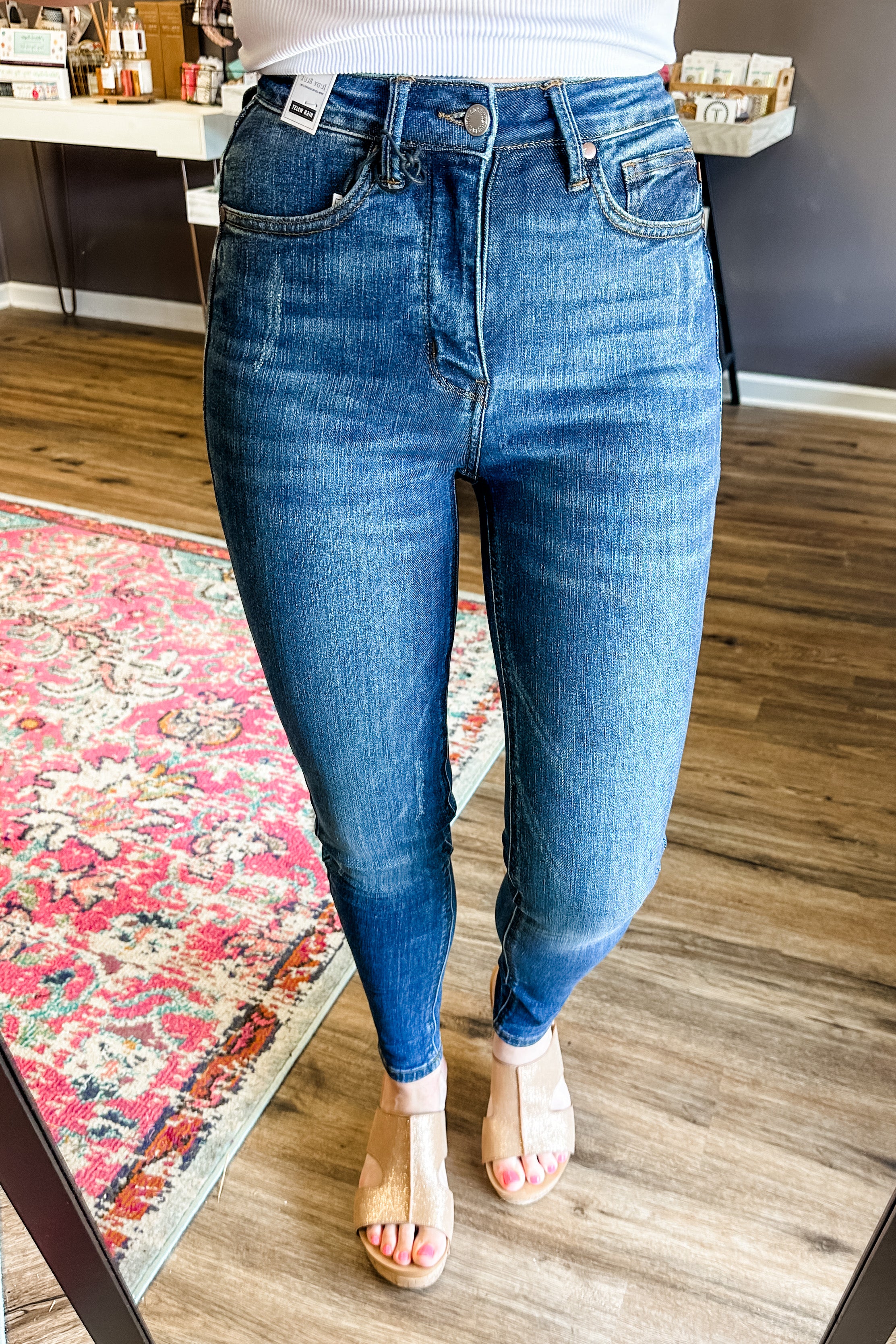 Tummy-Control High-Rise Straight Jeans